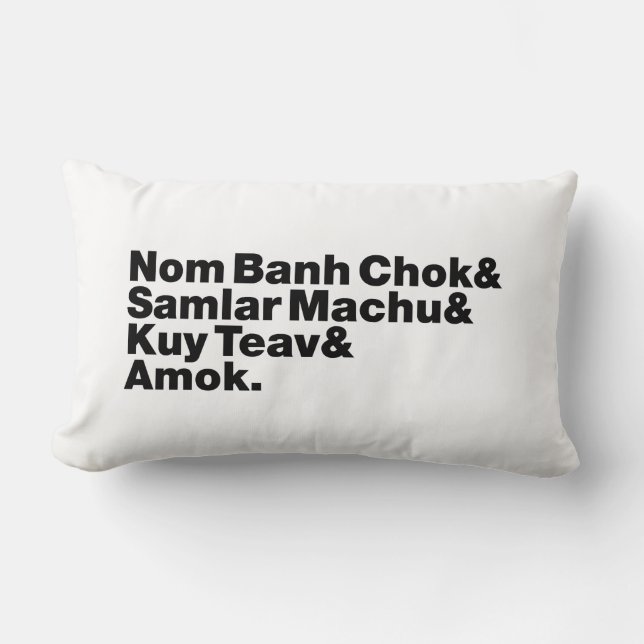 Coussin Rectangle Cuisine de rue Cambodgienne / Khmer (Recto)