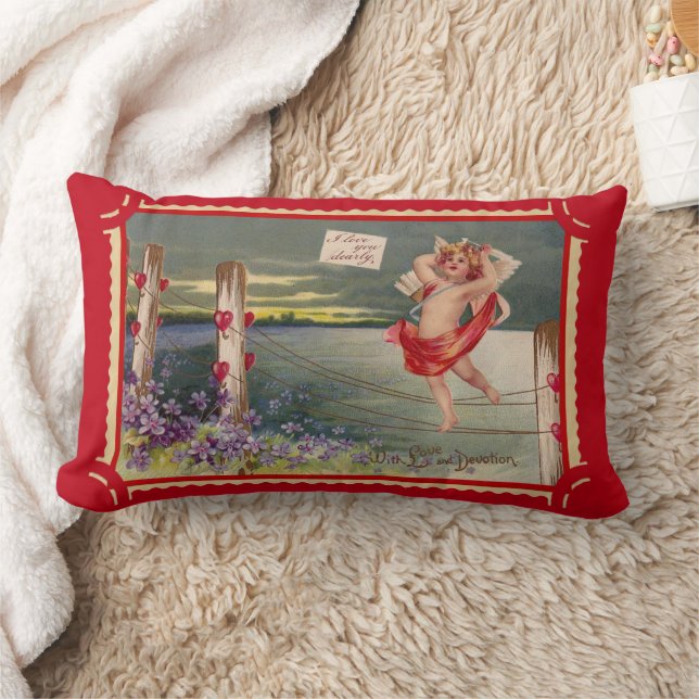 Coussin Rectangle cupide vintage valentine (Couverture)