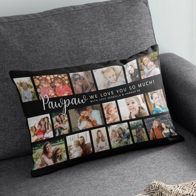 Coussin Rectangle Custom Pawpaw 18 Photo Collage (Créateur téléchargé)