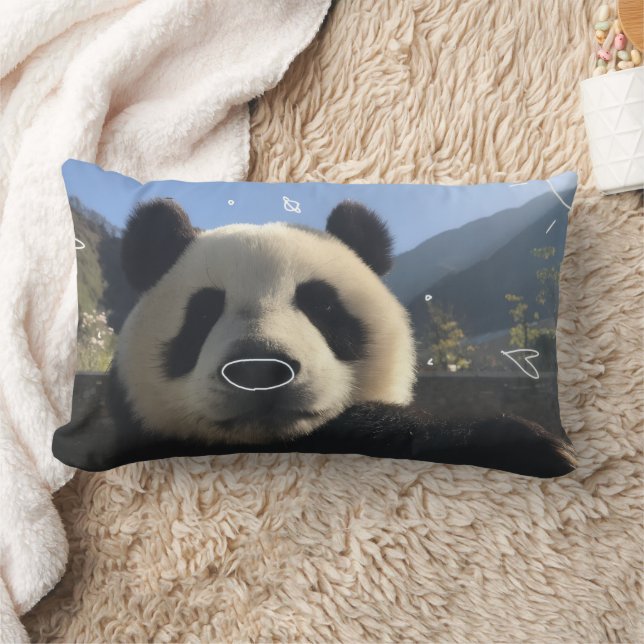 Coussin Rectangle Custom Photo Panda Pillow (Couverture)