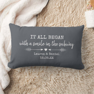Coussin Rectangle Custom Tout a commencé avec un sourire dans le mét