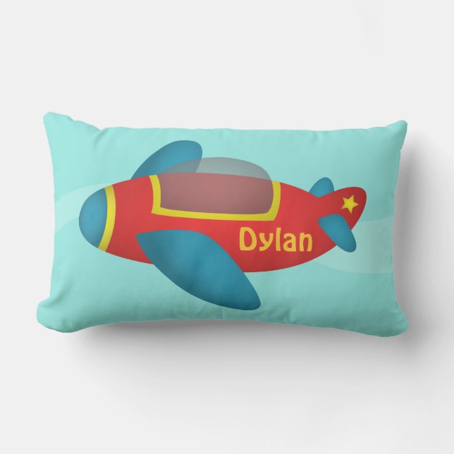 Coussin Rectangle Cute Colourful Aeroplane Jet pour enfants (Recto)