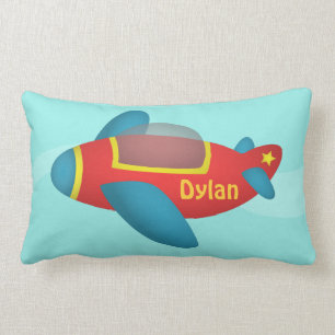 Coussin Rectangle Cute Colourful Aeroplane Jet pour enfants