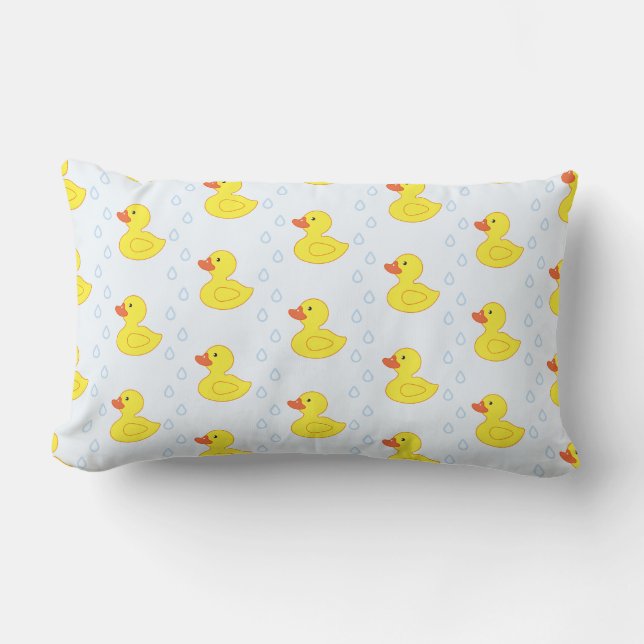 Coussin Rectangle Cute Jaune Canard Motif Baby Girl (Recto)
