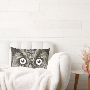 Coussin Rectangle Cute Owl Grey Genre Neutre Nouvelle chambre bébé