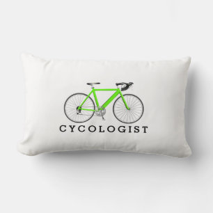 Coussin Rectangle Cycliste Vélo Vert Sur Blanc