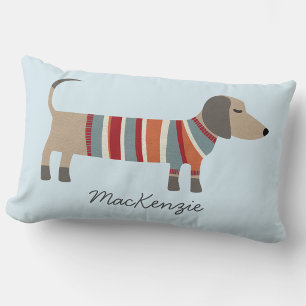Coussin Rectangle Dachshund Chien Saucisse Personnalisé