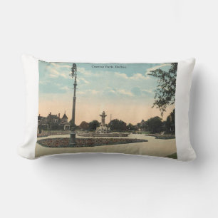 Coussin Rectangle Dallas TX, Central Park, années 1910 Inspiré Vinta