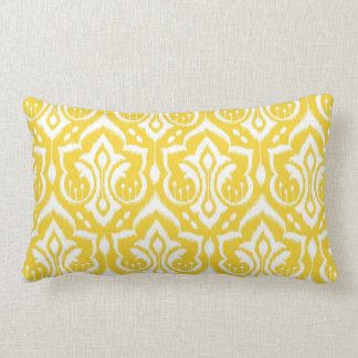 Coussin Rectangle Damassé d'Ikat - jaune de soleil