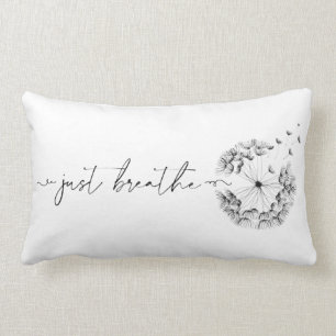 Coussin Rectangle Dandelion dans le vent avec Just Breathe Stem