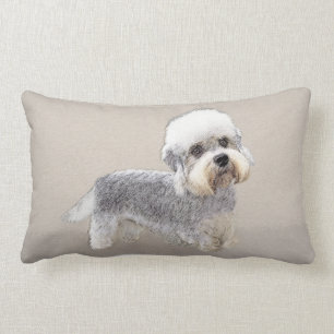 Coussin Rectangle Dandie Dinmont Terrier Peinture originale de Chien