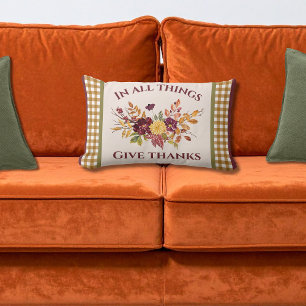 Coussin Rectangle Dans Toutes Choses Rendez Grâce Floral D'automne