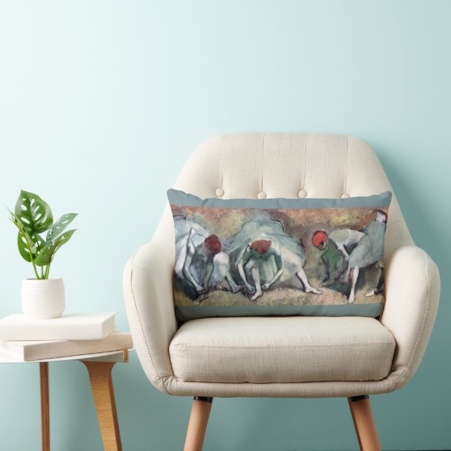 Coussin Rectangle Danseurs lacant leurs chaussures par Edgar Degas (Chaise)