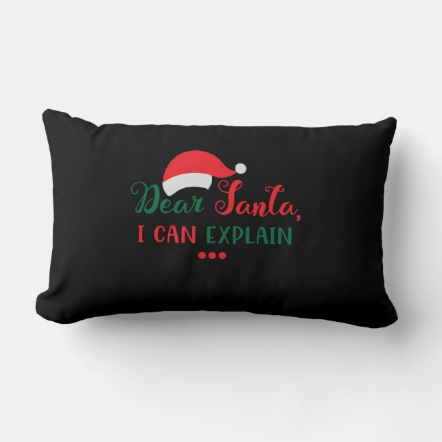 Coussin Rectangle Dear Santa, I can explain (Recto)