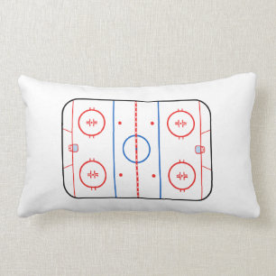 Coussin Rectangle Décor de match de hockey de diagramme de patinoir