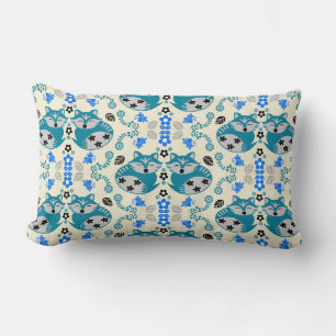 Coussin Rectangle Décor d'impression de renard d'art folklorique