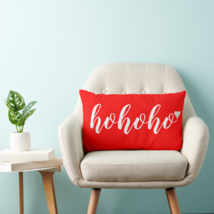 Coussin Rectangle Décor Ho Ho Ho Coeur de Noël moderne