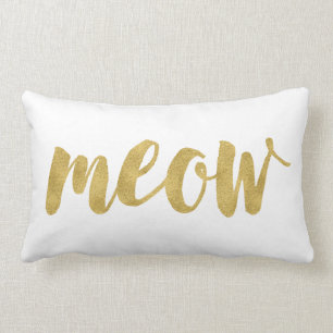 Coussin Rectangle Décoratif Meow Kitty Chat à la main élégant