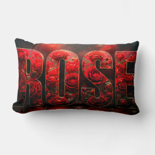Coussin Rectangle Décoration florale botanique de luxe Rose