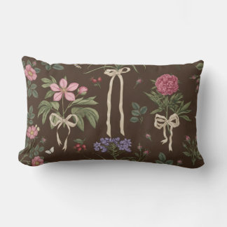 Coussin Rectangle Decorative botanical Floral Bow Throw Pillow