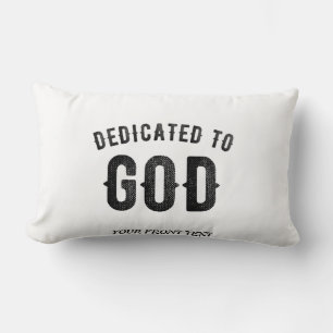 COUSSIN RECTANGLE DÉDIÉ À DIEU COOL PERSONNALISABLE NOIR TEXTE