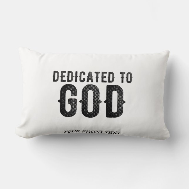COUSSIN RECTANGLE DÉDIÉ À DIEU PERSONNALISABLE COOL TEXTE NOIR (Recto)