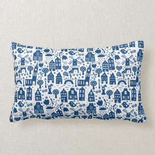 Coussin Rectangle Delft Blue by BORA