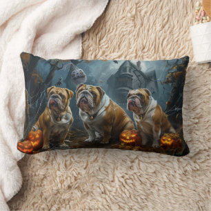 Coussin Rectangle Délice de chien de la nuit d'Halloween de Bulldog