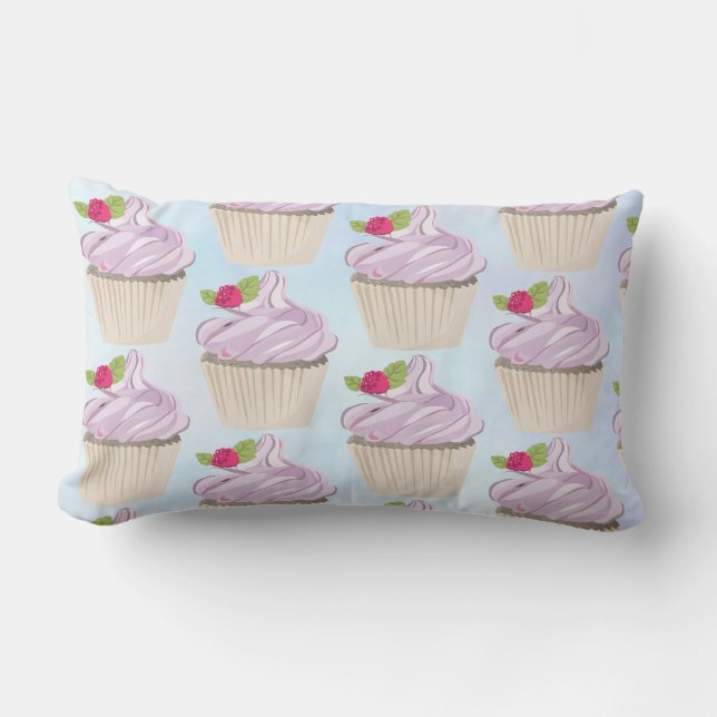 Coussin Rectangle Délicieux brioche rose sur le dessus (Recto)