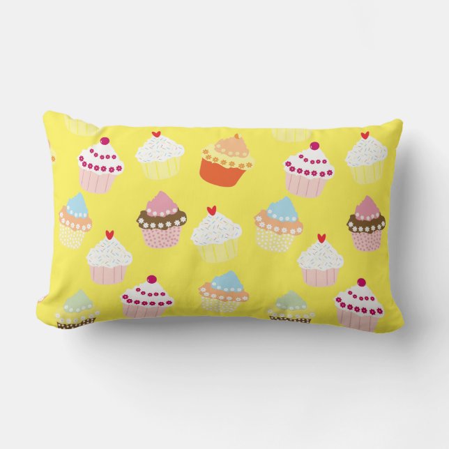 Coussin Rectangle Délicieux Décor Cupcakes Lumbar Pillo (Recto)