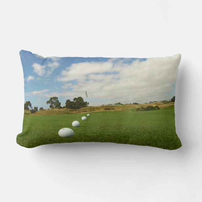Coussin Rectangle Des Boules De Golf Bordées Au Drapeau, (Recto)