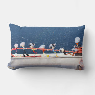 Coussin Rectangle Des fubby qui tirent une ligne d'un bateau de voil