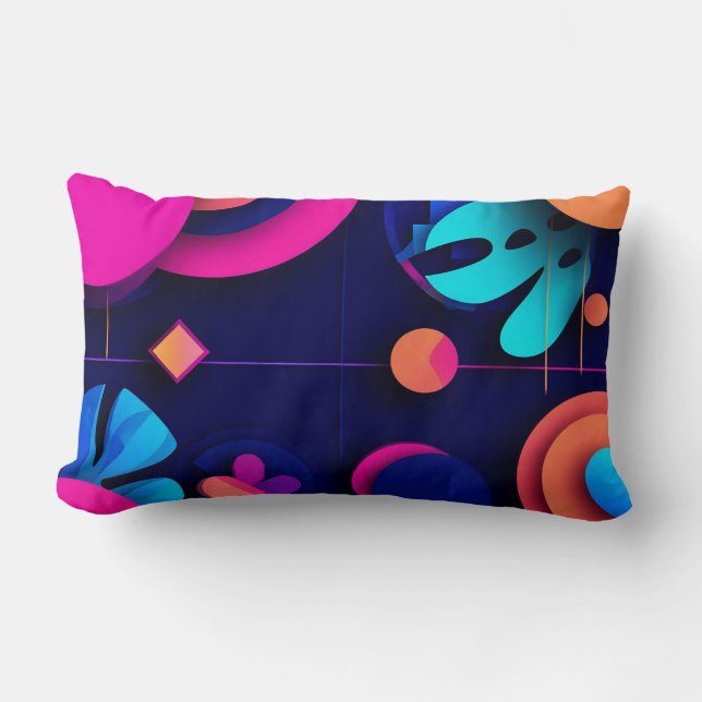 Coussin Rectangle Design Abstrait Moderne Avec Des Couleurs Vives (Recto)