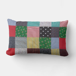 Coussin Rectangle Design de tissu patchwork de style vintage coloré