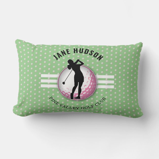 Coussin Rectangle Design élégant de Golfeur pour femmes (Recto)