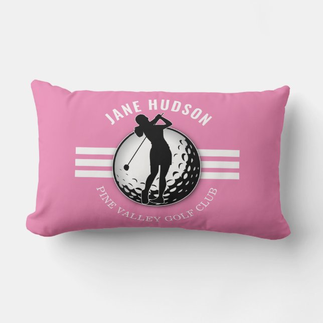 Coussin Rectangle Design élégant de Golfeur pour femmes (Recto)