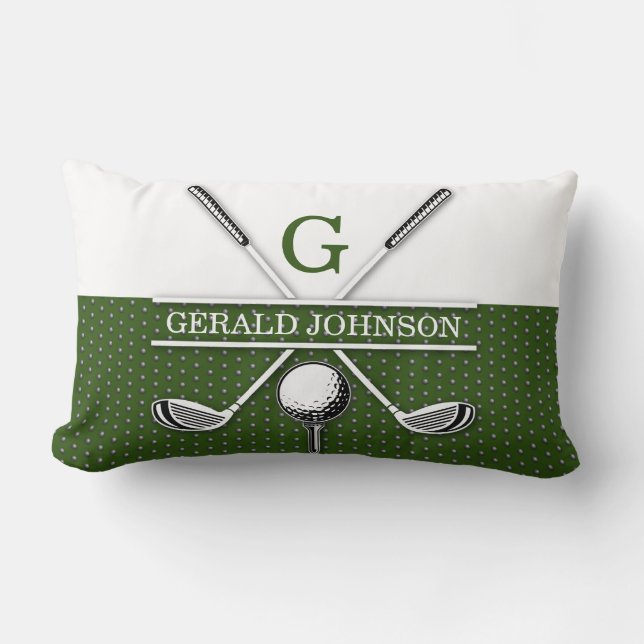Coussin Rectangle Design élégant de monogramme de golf (Recto)