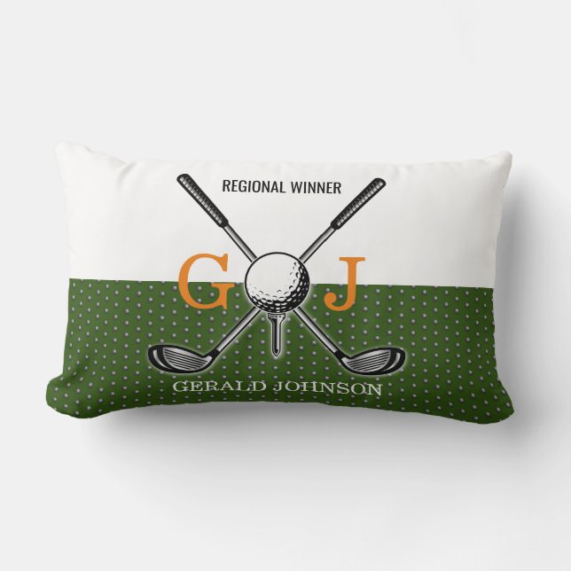 Coussin Rectangle Design élégant de monogramme de golf (Recto)