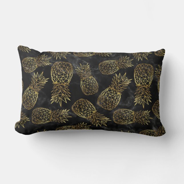 Coussin Rectangle Design géométrique moderne d'ananas en or (Recto)