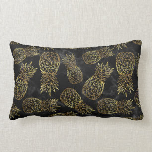 Coussin Rectangle Design géométrique moderne d'ananas en or