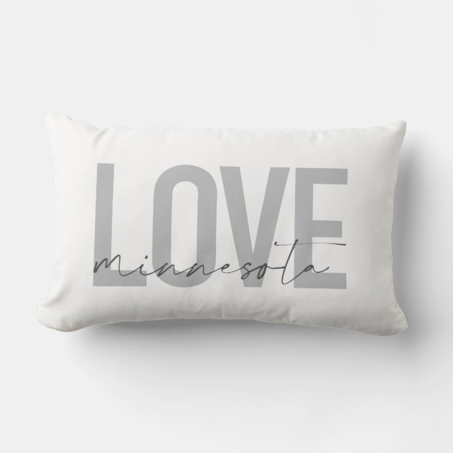 Coussin Rectangle Design simple, moderne, urbain, cool Love Minnesot (Recto)