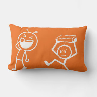 Coussin Rectangle Dessin animé drôle d'un conflit entre bonshommes b
