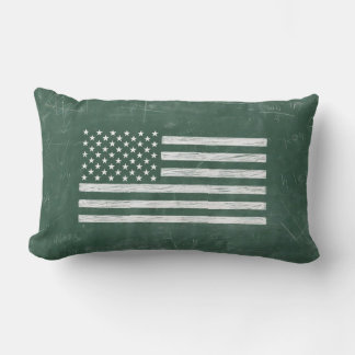 Coussin Rectangle Dessin de tableau noir du drapeau américain (dessi