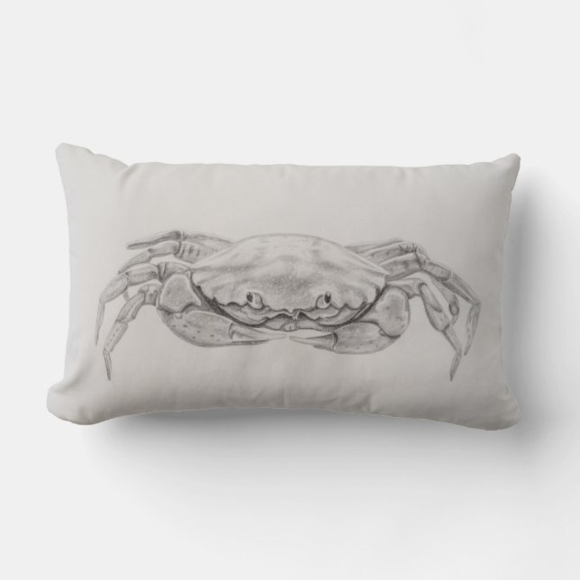 Coussin Rectangle Dessin du crabe côtier (Recto)