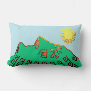 Coussin Rectangle Dessin stylé de la montagne Machu Picchu