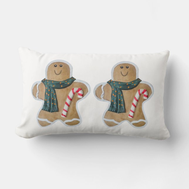 Coussin Rectangle Deux biscuits de bonhomme de neige Cuisine (Recto)