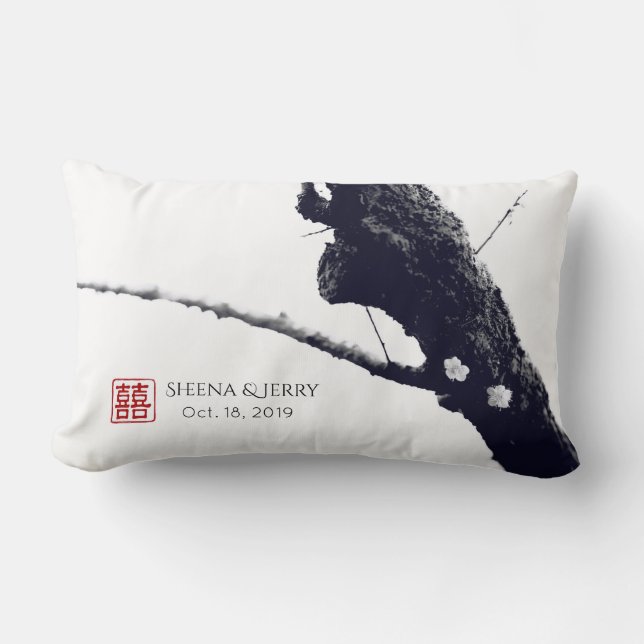 Coussin Rectangle Deux d'entre nous personnalisé cadeau Mariage chin (Recto)