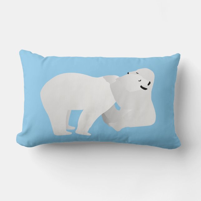 Coussin Rectangle Deux ours polaires (Recto)