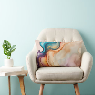 Coussin Rectangle Déversement Abstrait d'encre d'alcool