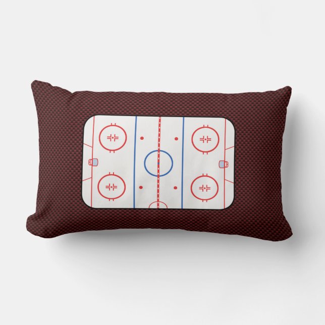 Coussin Rectangle Diagramme de la patinoire de la compagnie de hocke (Recto)